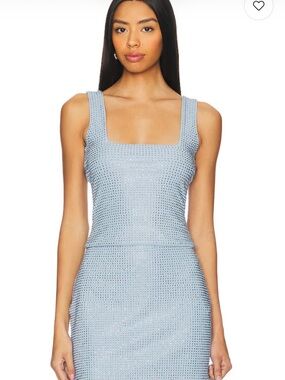 Good American Revolve Crystal Tank & Skirt SET NWT XXL 2XL Sky Winter Blue